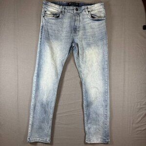 Marc Ecko Cut & Sew Mens Size 34x30 Skinny Fit Stretch Flex Blue Jeans MK8D4328